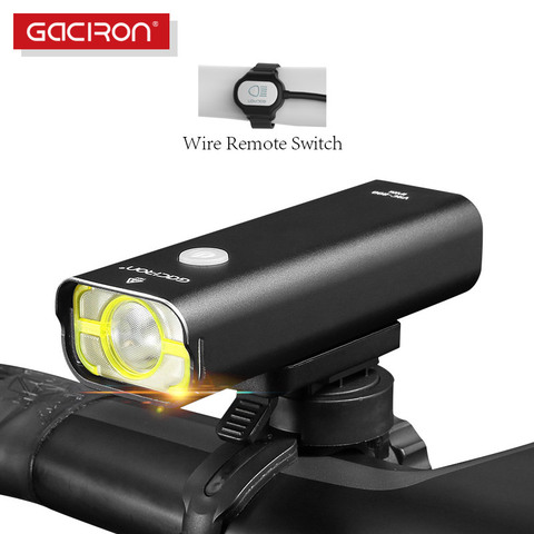 GACIRON V9C 800 vélo phare vélo avant lumière avec fil commutateur à distance IPX6 étanche rechargeable Pro concours lampe de poche ► Photo 1/6