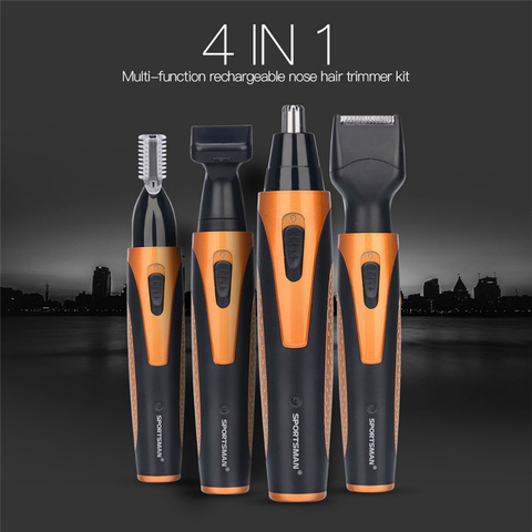 Tondeuse Portable Rechargeable 4 en 1 pour hommes, rasoir sans fil pour barbe, visage, sourcils, nez, appareil d'épilation ► Photo 1/6