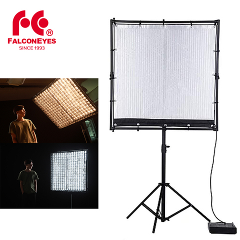 Falcon Eyes RX-120TDX 120x120 cm 600W ROLL-Flex lumière LED 3000 K-5600 K LED bicolore Photo lumière avec nid d'abeille grille Softbox ► Photo 1/6