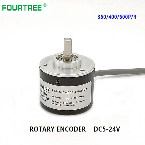 Codeur rotatif incrémental DC 5-24V 360/400/600 P/R, capteur de proximité photoélectrique AB, deux Phases 6mm arbre + couplage ► Photo 1/6