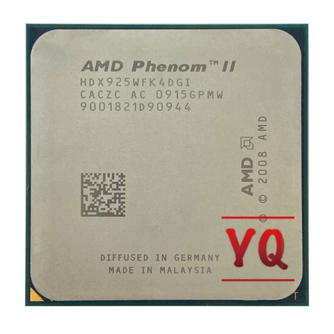 AMD Phenom – prise AM3, II X4 925, 95W, 2.8 GHz, Quad Core processeur d'unité centrale ► Photo 1/2