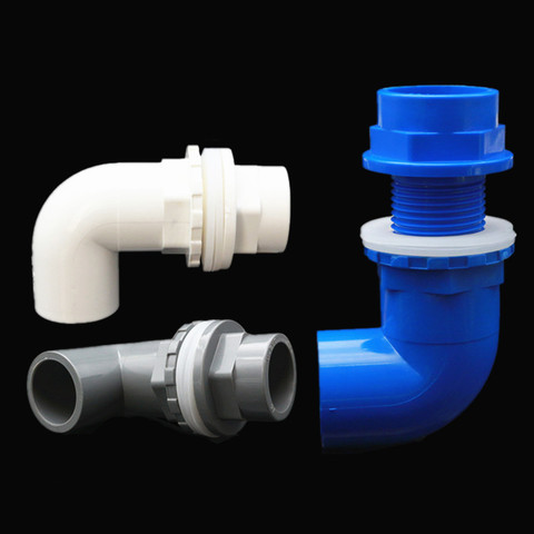 Connecteur de tuyaux Type PVC en L, 20/25/32mm pour aquarium, tuyau de vidange, Irrigation du jardin et alimentation en eau ► Photo 1/2