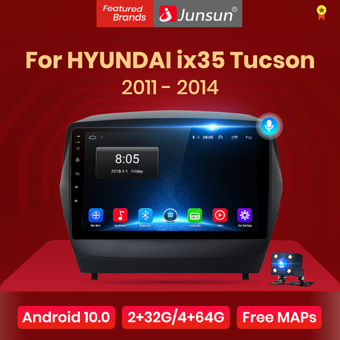 Junsun V1 2G + 32G Android 10 autoradio lecteur multimédia Navigation GPS pour Hyundai ix35 1 2 Tucson 2 LM 2011 2012 2013 2din DVD ► Photo 1/6