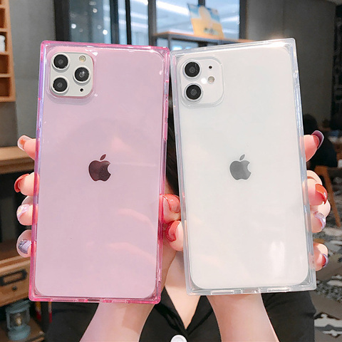 JAVY clair étui de téléphone couleur bonbon en Silicone pour iPhone 12 Mini 11 Pro Max X XS XR 7 8 6 6S Plus couverture souple antichoc ► Photo 1/5