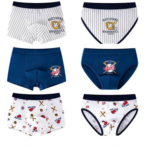 Boxer de haute qualité, 3 pièces, sous-vêtements pour enfants coton naturel, culottes pour garçons de 4, 6, 8, 10, 12 et 14 ans ► Photo 1/6