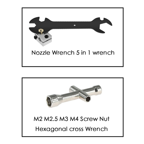 E3D buse Mini clé M2 M2.5 M3 M4 écrou à vis hexagonale clé croisée manchon prise entretien modèle voiture roue outil ► Photo 1/6