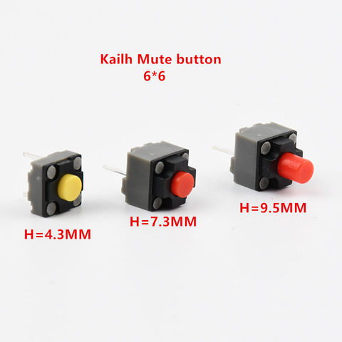 10-100 pièces Kailh bouton muet 6*6*4.3/7.3/9.5mm carré silencieux interrupteur souris micro bouton Tact commutateur 6x6x4.3MM 6x6x7.3MM 6x6x9.5MM ► Photo 1/5