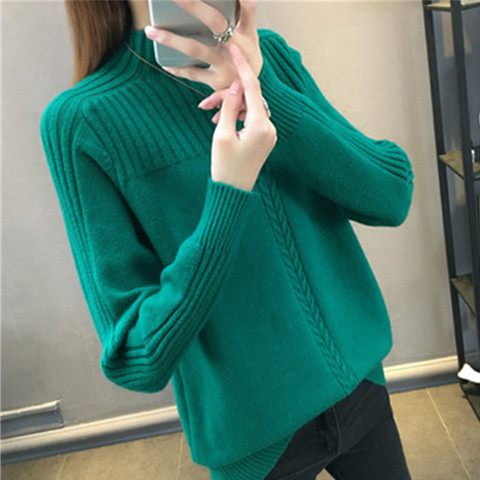 Tricoté col roulé femmes automne hiver 2022 nouveau coréen pull Femme à manches longues pull bleu rouge vert pull pulls Femme ► Photo 1/6