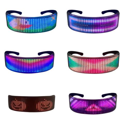 LED Bluetooth Lunettes Polychrome LED Affichage Lunettes Intelligentes Avec APP Contrôle Connecté Pour Les Fêtes De Noël Halloween ► Photo 1/6