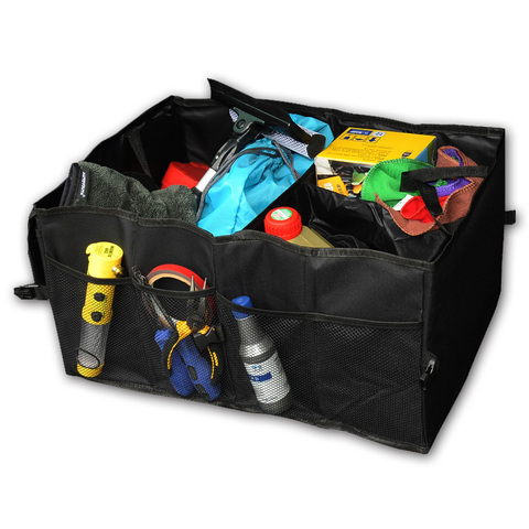 Pliable voiture organisateur coffre boîte Portable sac mallette de rangement Cargo noir pour Auto camions SUV coffre boîte boîte ► Photo 1/6