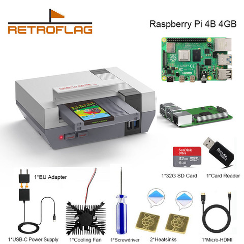 RETROFLAG NESPi 4 boîtier Raspberry Pi 4 boîtier avec boîtier SSD, ventilateur de refroidissement, adaptateur et dissipateurs pour Raspberry Pi 4 modèle B ► Photo 1/6