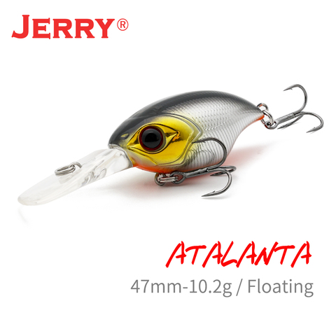 Jerry Atalanta plongée profonde wobbler leurres de pêche ultralégers bouchon flottant cliquetis 47mm manivelle appât noir bar brochet truite appâts ► Photo 1/6