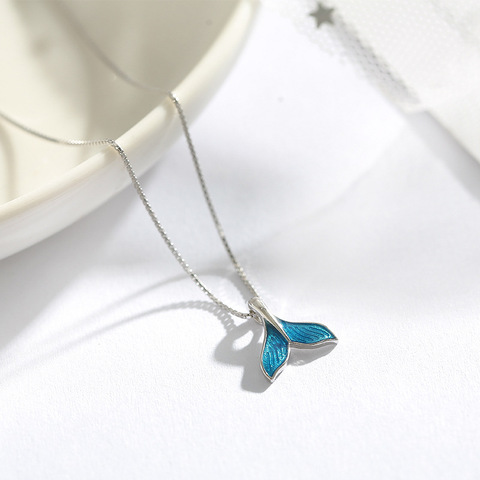 Collier tendance en forme de baleine pour femmes, bijou pour femmes, avec pendentif queue de sirène, joaillerie pour femmes, poisson bleu, chockers, breloque, nouvelle collection ► Photo 1/6