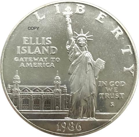 Statue de la liberté 1 Dollar des états-unis | Pièce de copie en argent plaqué Cupronickel, 1986 ► Photo 1/6