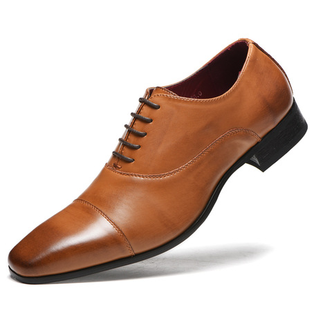 Chaussures à lacets en cuir PU pour hommes, nouvelle collection printemps, chaussures formelles de haute qualité pour Business, soirée de mariage, 2022 ► Photo 1/5