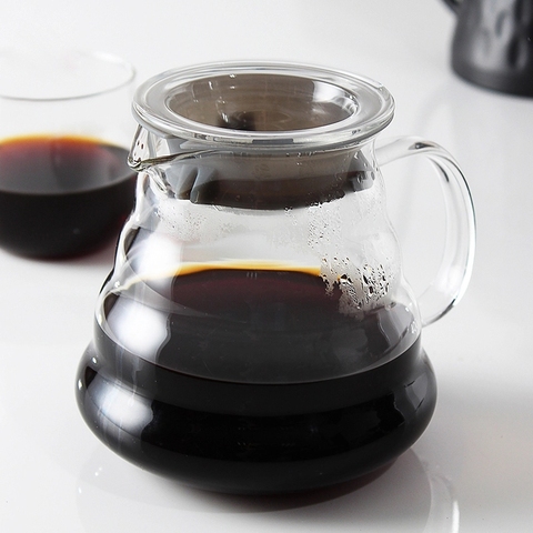 Pot à café en verre, goutteur à café en verre de 350ml 600ml 800ml, poignée isolée Pour conserver votre verse du café et bouilloire goutte à goutte frais ► Photo 1/6