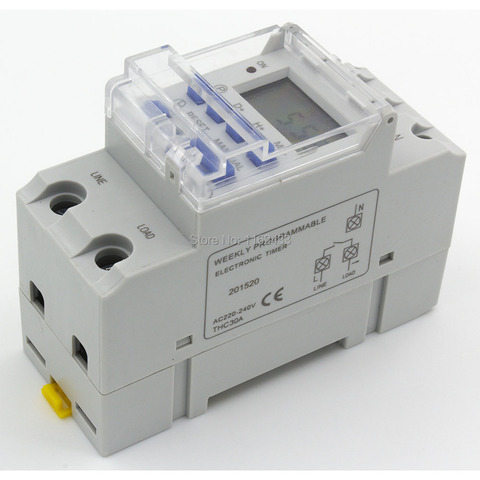 Minuterie numérique, THC30A 30A, AC 220V, minuterie électronique, hebdomadaire, programmable, 220V AC ► Photo 1/6