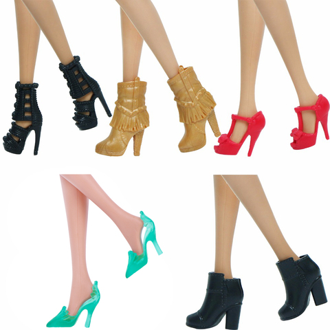 Mélange de chaussures de poupée Barbie, 5 pièces/lot de haute qualité, sandales à talons hauts, accessoires colorés pour jouet de poupée Barbie pour petite fille ► Photo 1/6