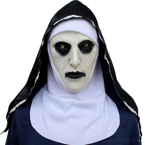 Masque de nonne d'halloween, en Latex, Cosplay, Masques faciaux avec couvre-chef, vente en gros et livraison directe ► Photo 1/6