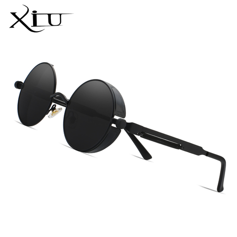Lunettes de soleil rondes en métal Steampunk hommes femmes lunettes de mode marque Designer rétro Vintage lunettes de soleil UV400 ► Photo 1/6