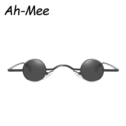 Lunettes de soleil rondes pour femmes, rétro, tendance, large pont, marque de styliste, Punk, Steampunk, Vintage, nuances noires ► Photo 1/6