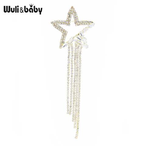 Wuli & baby – broches à pampilles en Zircon pour femmes, étoile scintillante, bijoux de luxe, pour événement, fête, cadeau de nouvel an, Badge de styliste, 2022 ► Photo 1/4