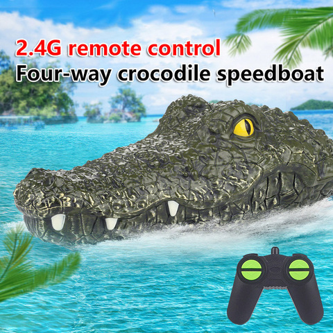 Simulation de tête de Crocodile avec bateau, 2.4G, télécommande à grande vitesse, farce amusante, jouet d'horreur, bateau, bateau, Spoof, Rechargeable ► Photo 1/6