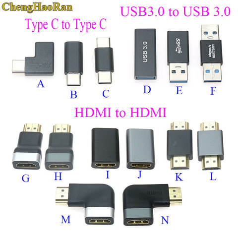 ChengHaoRan 1 pièces Type c type-c USB c USB 3.1 USB 3.0 HDMI mâle à femelle coupleur changeur adaptateur connecteur pour ordinateur portable ► Photo 1/6