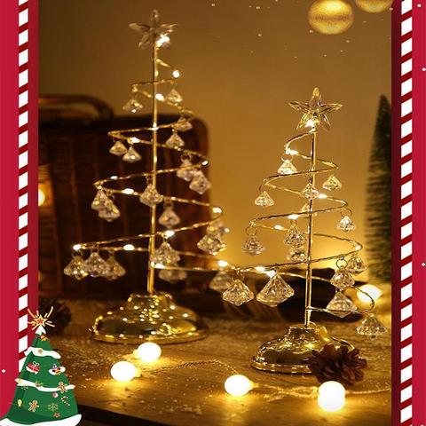 Mintiml éclairer arbre de noël Mini arbre de noël avec des lumières petits accessoires cône cadeaux noël bureau nouvel an Decorati ► Photo 1/6