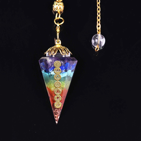 Reiki pendule pierre naturelle amulette guérison 7 Chakra cristal pendentif méditation hexagonales pendules pour hommes femmes bijoux ► Photo 1/6