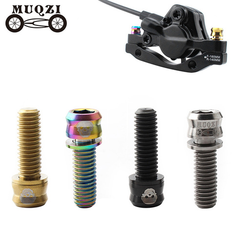 MUQZI 4 PCS Vélo M6 Vis Boulons VTT Vélo M6 * 17/19mm Alliage de Titane Disque De Frein Trigger vis de Fixation Vis Coloré ► Photo 1/6