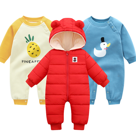 Combinaison pour nouveau-né, vêtements d'hiver à capuche, salopette pour bébé garçon et fille, vêtements de neige, manteaux, tenue pour enfants de 0 à 2 ans ► Photo 1/6