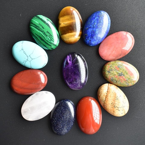 Pierre naturelle de haute qualité, toutes les tailles ovales de perles sans trou pour la fabrication de bijoux, vente en gros, livraison gratuite ► Photo 1/6