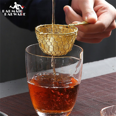 1 pièces Fine barre de cuivre passoire à Cocktail Handcrat tamis à Cocktail conique idéal pour enlever le peu de jus Julep ► Photo 1/6