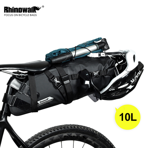 Rhinowalk – sac de selle de vélo étanche 10l, réfléchissant, grande capacité, pliable, arrière, cyclisme, vtt ► Photo 1/6