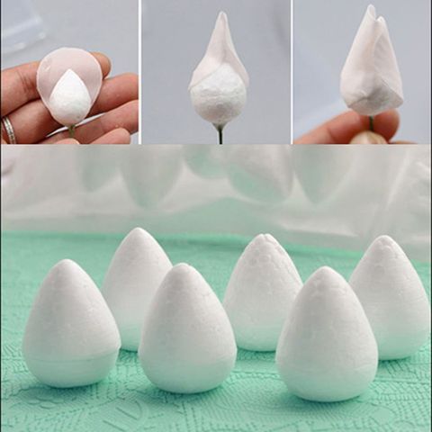 Tampons de fleurs en forme de pétales, mousse ovale, Fondant de sucre, tampons de pétales de fleurs, outils de cuisson de gâteaux, accessoires de décoration, 20 pièces/sac ► Photo 1/6