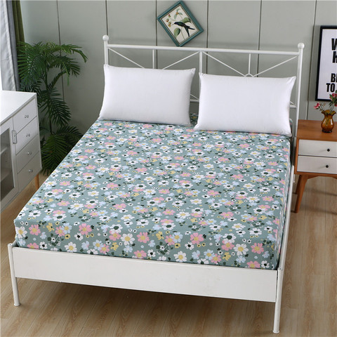 LAGMTA – drap-housse 100% coton, couverture de matelas à carreaux, dessins de plantes, quatre coins avec bande élastique, personnalisable, 1 pièce ► Photo 1/6