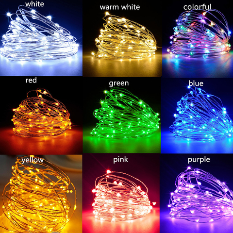 Guirlande lumineuse à fil lumineux argenté, 3M, guirlande décorative pour fêtes de mariage, fêtes, vacances, noël, LED ► Photo 1/6