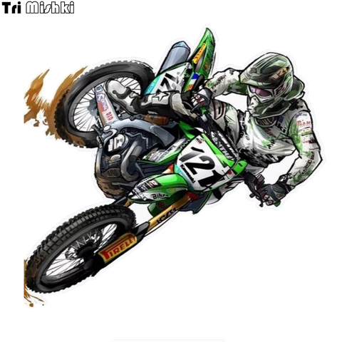 Tri Mishki WCS685 14*15cm Motocross voiture autocollant PVC coloré décalcomanies moto accessoires autocollant ► Photo 1/6