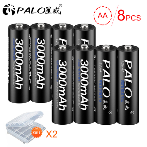 PALO 1.2V NI-MH AA Rechargeable 1.2V AA batterie NI-MH batterie pour Protection de l'environnement Batteries jouets, horloges, télécommande ► Photo 1/6