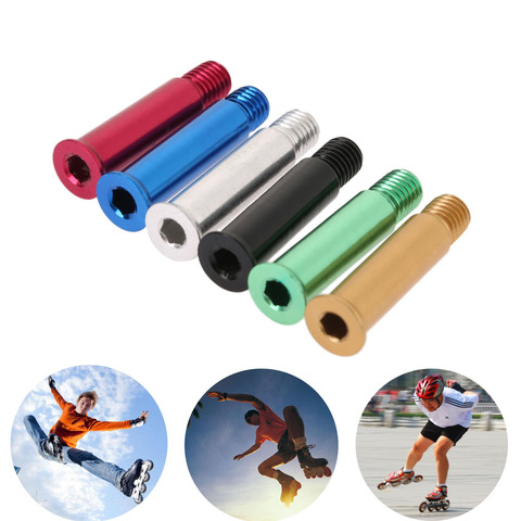 8 Pcs/Lot axe de clou de vis de patin de vitesse en ligne avec alliage d'aluminium 34mm longueur légère renforcer les clous pour patins à roues alignées 6 couleurs ► Photo 1/6