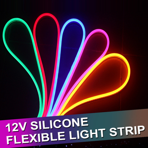 Néon signes LED bande DC12V Flexible LED bande lumière 120LED s/M étanche IP65 Silicone Tube de lumière LED lumières de noël pour la maison ► Photo 1/6