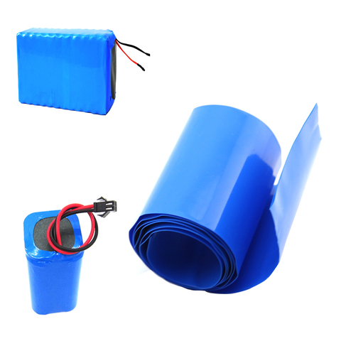 Tube thermorétractable en PVC de 2M, manchon isolant bleu pour batterie 18650, Film thermorétractable de 18 à 350mm de largeur ► Photo 1/6