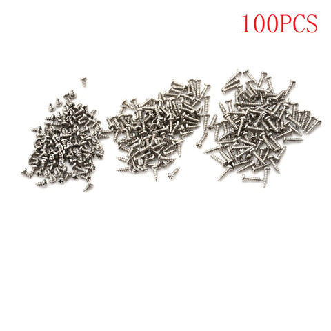 100 pièces/lot acier inoxydable vis autotaraudeuses PM2.0 4mm/6mm/8mm Phillips vis à tête ronde nickelé ► Photo 1/6