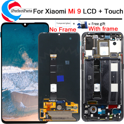 6.39 ''AMOLED Original LCD pour xiaomi Mi 9 LCD écran tactile numériseur assemblée avec cadre pour affichage Mi9 M1902F1G ► Photo 1/6