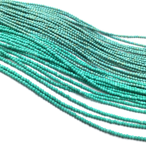 Perles en vrac en pierre naturelle forme ronde perles Turquoises pour la fabrication de bijoux bracelet à bricoler soi-même accessoires de collier ► Photo 1/4