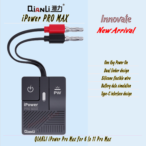 IPower Pro Max QIANLI câble de Test d'alimentation câble de contrôle d'alimentation cc pour iPhone 6G 6P 6S 6SP 7G 7P 8G 8P X XS MAX 11 11Pro Max ► Photo 1/6