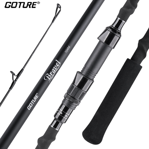 Goture Bravel Surf canne à pêche 4 Section longue coulée Surf Rod 2.74m-3.66m mer plage côtière filature canne à pêche voyage pôle ► Photo 1/6