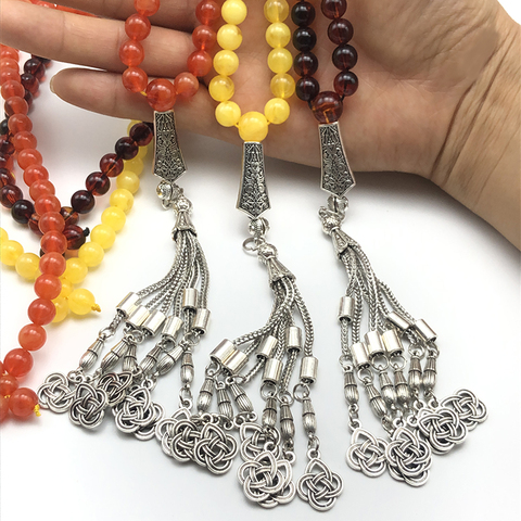 Chapelet de perles de prière 8mm pour hommes et femmes, bijoux à la mode, cadeaux musulmans, musulmans, religieux ► Photo 1/6