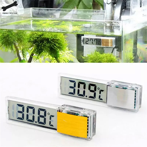 Aquarium thermomètre numérique LCD électronique réservoir de poisson 3D numérique jauge de température autocollant crevettes poisson tortue G3615 ► Photo 1/6